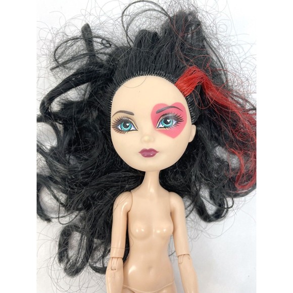 Ever After High Lizzie Hearts Fashion Doll 10” Black Pink Hair No Clothes Naked - Picture 2 of 7